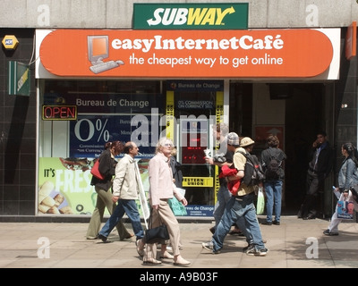 Easy Internet Cafe Exterior With Sign Stock Photo Alamy