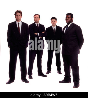 4 serious men in suits Stock Photo