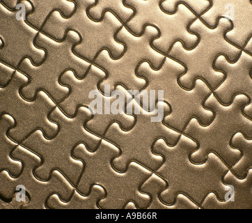 COMPLETE GOLDEN JIGSAW PUZZLE PATTERN Stock Photo