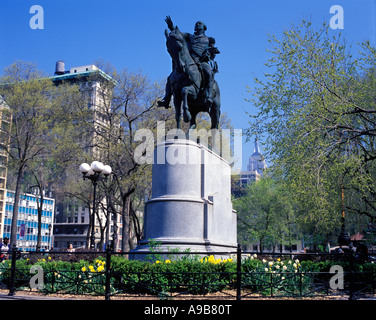 GEORGE WASHINGTON STATUE UNION SQUARE MANHATTAN NEW YORK CITY USA Stock Photo