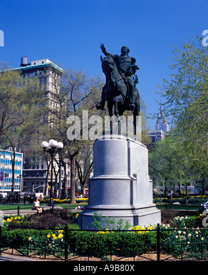 GEORGE WASHINGTON STATUE UNION SQUARE MANHATTAN NEW YORK CITY USA Stock Photo