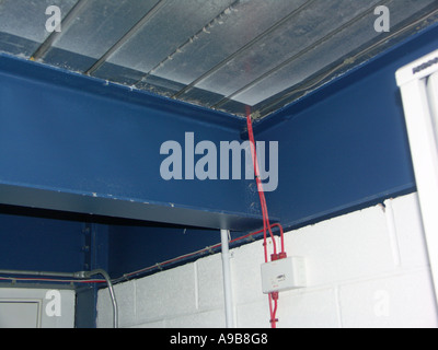 Load bearing RSJ or Rolled Steel Joist shown in situ in a building. Stock Photo