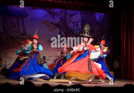 Traditional music and dance performance at the Korea House in Seoul, South Korea. Stock Photo