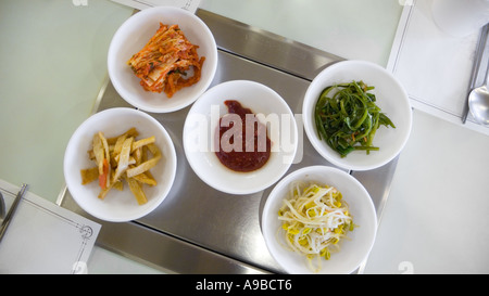 Side dishes at a restaurant in Seoul, South Korea. Stock Photo