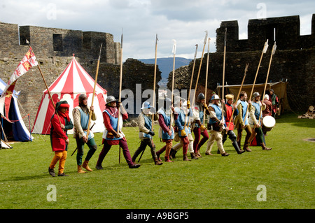 The Company of Chivalry reenactment of medieval life in the year 1370 at Caerphilly Castle South Wales UK Stock Photo