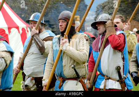 The Company of Chivalry reenactment of medieval life in the year 1370 at Caerphilly Castle South Wales UK Stock Photo
