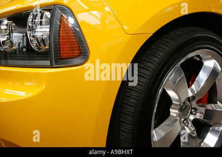 Close up of a new modern muscle car Stock Photo