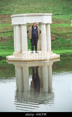 Ian Hamilton Finlay at his home and Sculpture Garden Liittle Sparta in Dunsyre Scotland Stock Photo