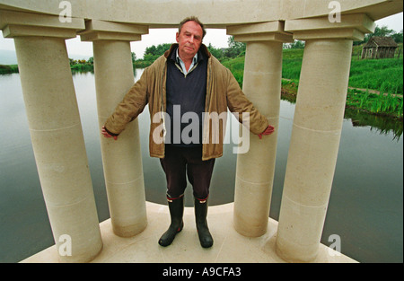 Ian Hamilton Finlay at his home and Sculpture Garden Liittle Sparta in Dunsyre Scotland Stock Photo