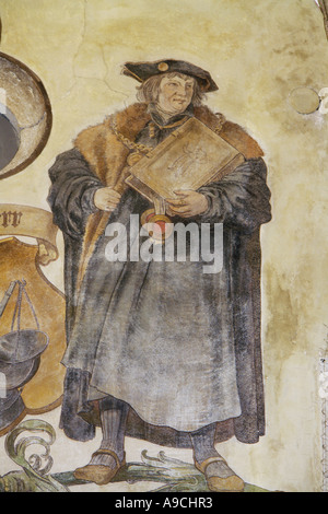 Mural painting of Martin Luther reformer Stock Photo