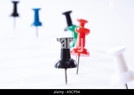 Coulered pins Stock Photo