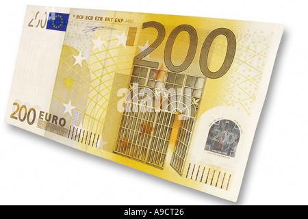 Two hundred Euro banknote, close-up Stock Photo