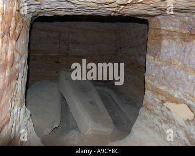 The tomb where the Golden Mummies were discovered El Bawiti Bahariya Egypt Stock Photo