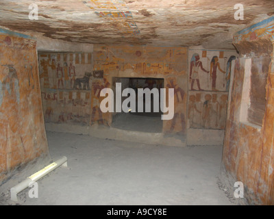 The tomb where the Golden Mummies were discovered El Bawiti Bahariya Egypt Stock Photo