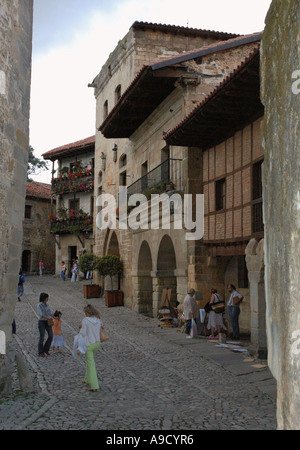 View of Santillana Del Mar preserved medieval village in Cantabria Spain España Europe Stock Photo