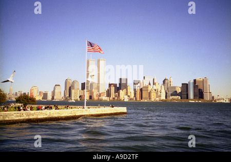 View of New York Skyline and Skyscrapers USA United States of America Stock Photo