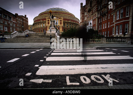 Zebra crossing leading to The Royal Albert Hall in London city England UK Stock Photo