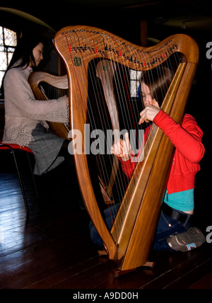 Harp players in the Edinburgh harp Festival 2007 Stock Photo