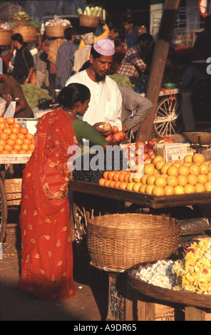 GOA, INDIA. A colourful scene at  Gandhi market in Margao Stock Photo