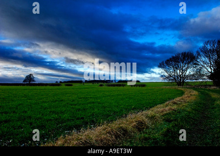 Dramatic sky over the Yorkshire Wolds Stock Photo
