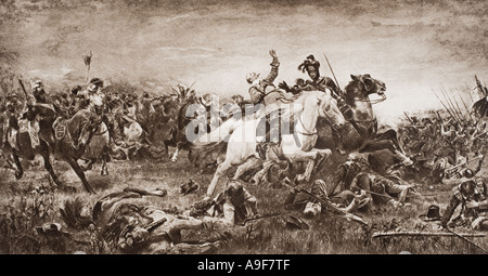 Death of Gustavus Adolphus, 1594 - 1632 at Battle of Lutzen 1632.  King of Sweden, 1611 - 1632. Stock Photo