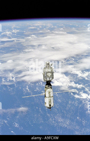 Hubble Space Telescope viewed from the Space Shuttle Discovery Stock Photo