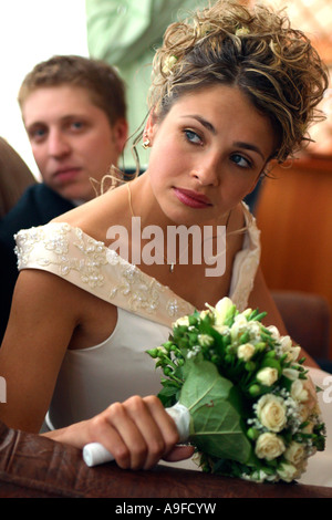 Portrait of a bride on her wedding day Stock Photo