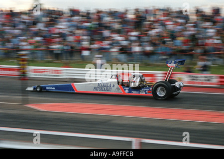 top alcohol dragster at santa pod raceway england sega anita makela Adrenaline rush extreme risk danger Stock Photo