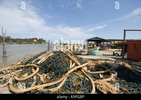 Tanjung Lumpur fishing village Kuantan Stock Photo