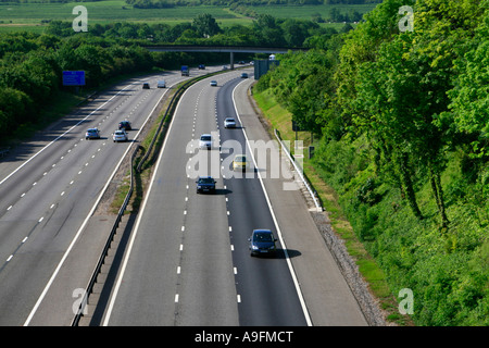 traffic on M3 motorway through hampshire by winchester england uk gb ...