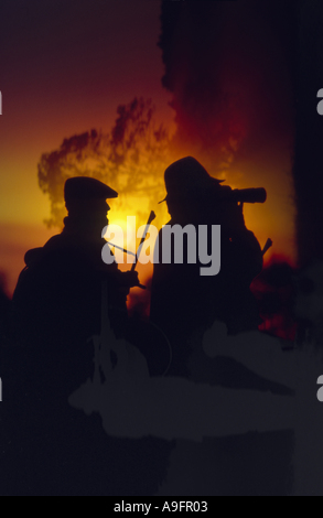 hunter at dawn. Stock Photo