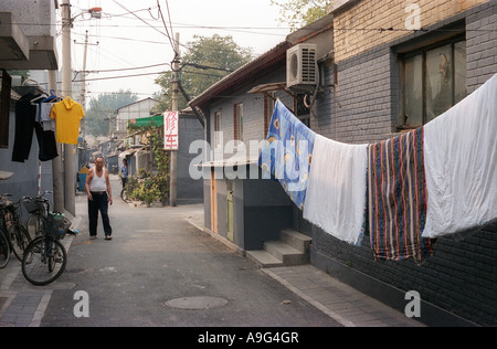 CHN China Beijing Old Beijing Alley in a hutong in the Back Lakes area Stock Photo