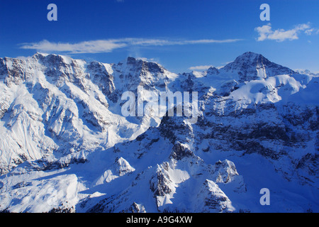 Bernese and Valais Alps, Mittagshorn, Grosshorn, Breithorn, view from the Schilthorn, Switzerland, Bernese Oberland Stock Photo