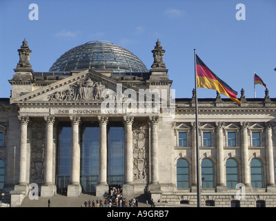 Reichstag building, built 1884-1894, designed by Paul Wallot, with the glass dome, Germany, Berlin, Feb 04. Stock Photo