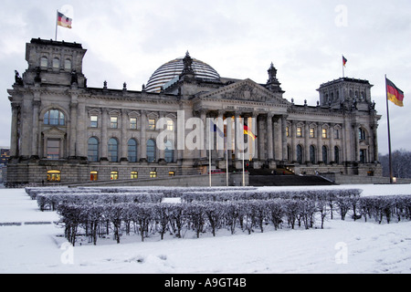 Reichstag building in winter, Germany, Berlin, Jan 04. Stock Photo