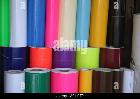 Colourful PVC rolls Hanoi Stock Photo