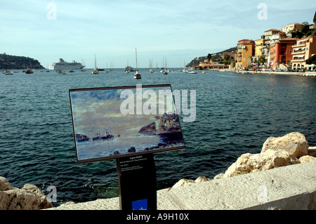 Public art on the waterfront in Villefranche, Cote d'Azure, Frnace Stock Photo