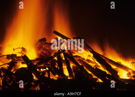 Fire Burning timber Stock Photo