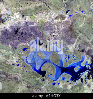 Ephemeral Lake Carnegie in Western Australia as seen from Space Stock Photo