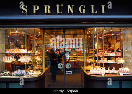 Switzerland Zurich Confiserie Spuengli at Paradeplatz  Stock Photo