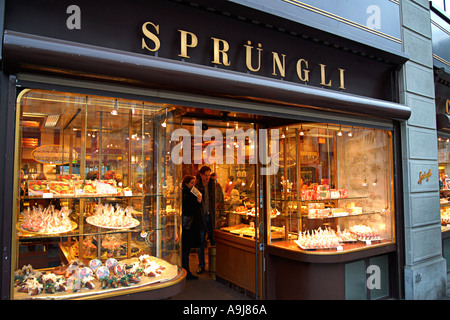 Switzerland Zurich Confiserie Spuengli at Paradeplatz  Stock Photo