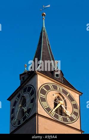 Clock tower in Zurich, Switzerland Stock Photo - Alamy
