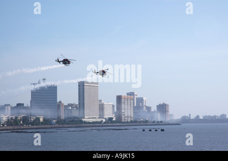 ANG99124 Air Show by Air Force India at Marine Drive Bombay now Mumbai Maharashtra India on 17 october 10 2004 Stock Photo