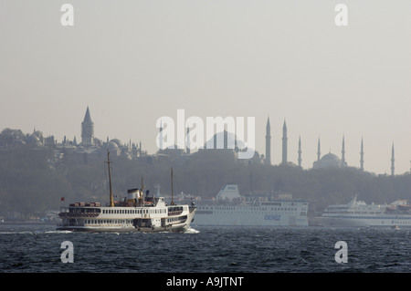 Ferry ship crossing Boshporus Istanbul Turkey Stock Photo
