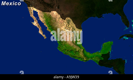 Highlighted Satellite Image Of Mexico, With Mexico City Highlighted ...