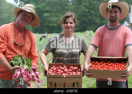Alabama Mt. Laurel,Grow Alabama organic farming,turnips,new potatoes,cherry tomatoes,tomatoes,visitors travel traveling tour tourist tourism landmark Stock Photo