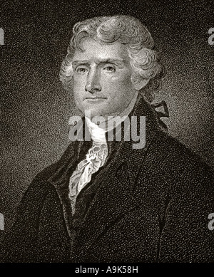 Thomas Jefferson, 1743 - 1826. American statesman and Founding Father. Stock Photo