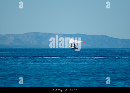 Microlight Boat Taking Off Stock Photo