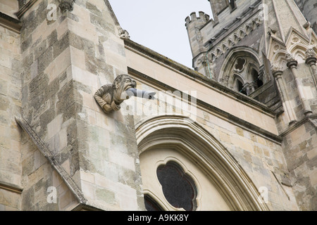 Modern restored replacement gargoyle Chichester Cathedral Sussex Stock Photo