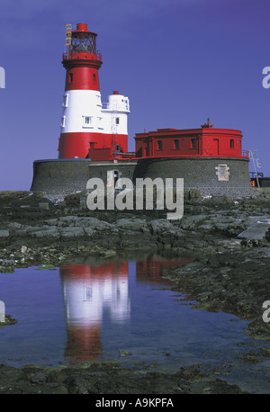 The Longstone Lighthouse, Farne Islands, Northumberland, United Kingdom Stock Photo